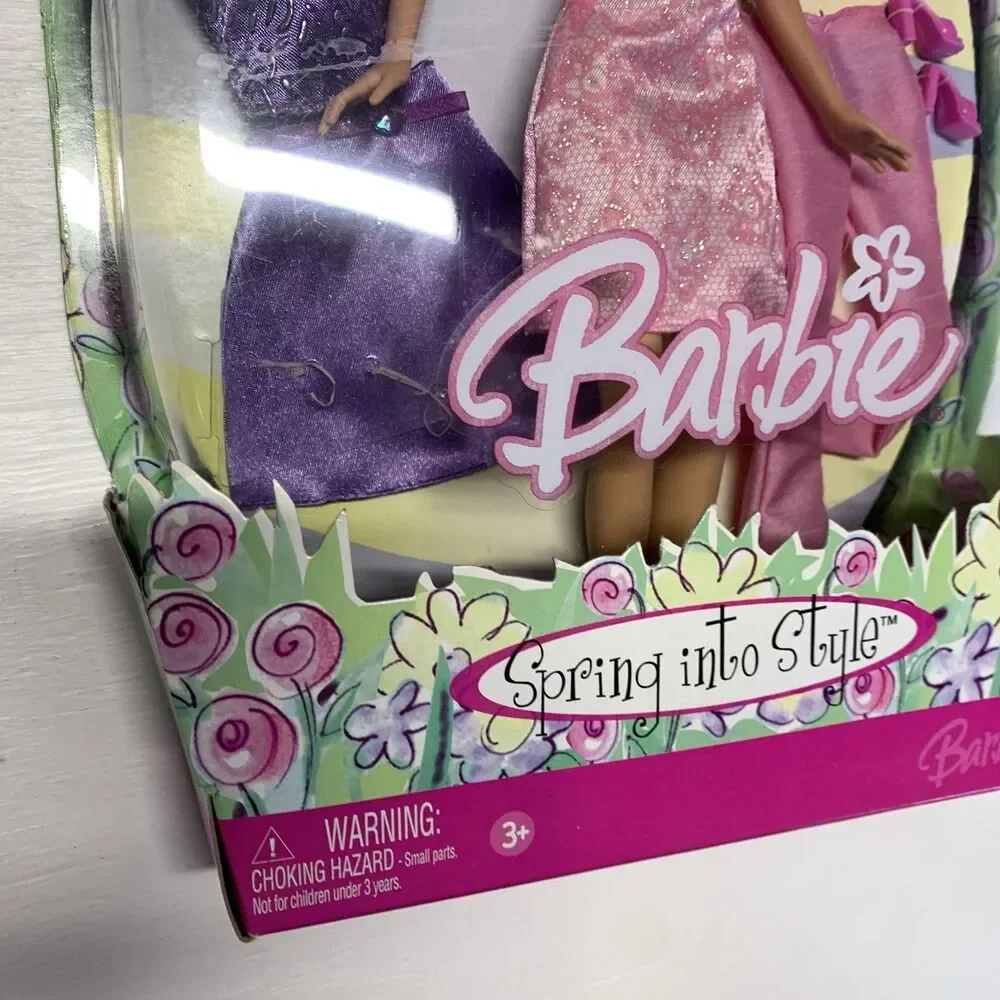 SPRING INTO STYLE PINK PURPLE BLONDE BARBIE 2005 MATTEL OUTFITS SHOES DOLL New
